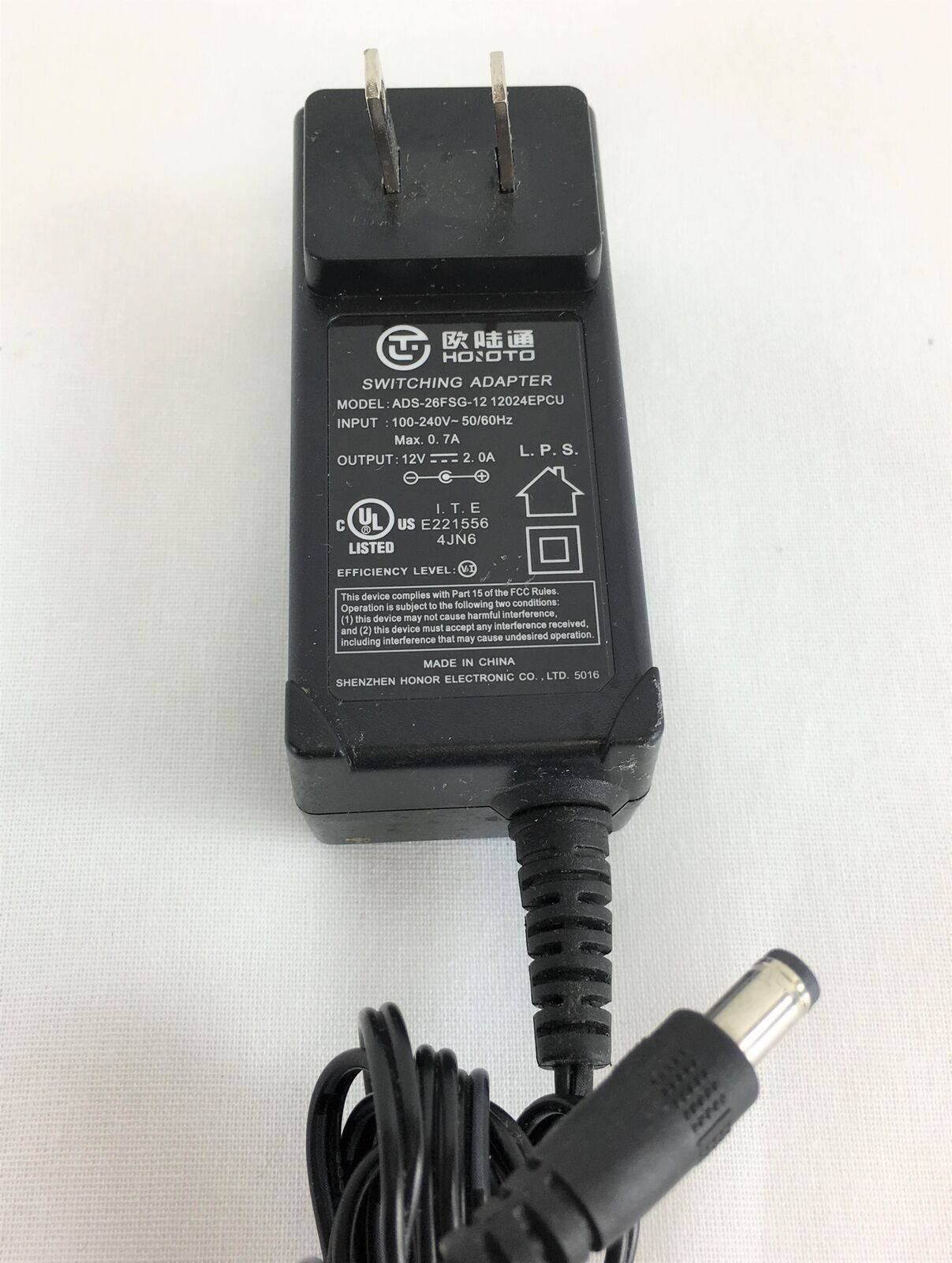 NEW 12V DC 2.0A Switching Adapter HOIOTO ADS-26FSG-12 12024EPCU Power Supply Power Supply Charger